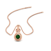 round-emerald-solitaire-infinity-knot-pendant-in-rose-gold